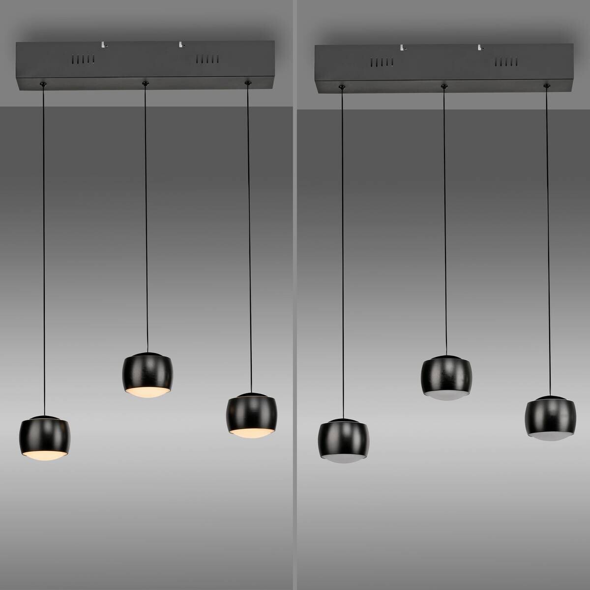 Just Light Pendelleuchte Ballini schwarz