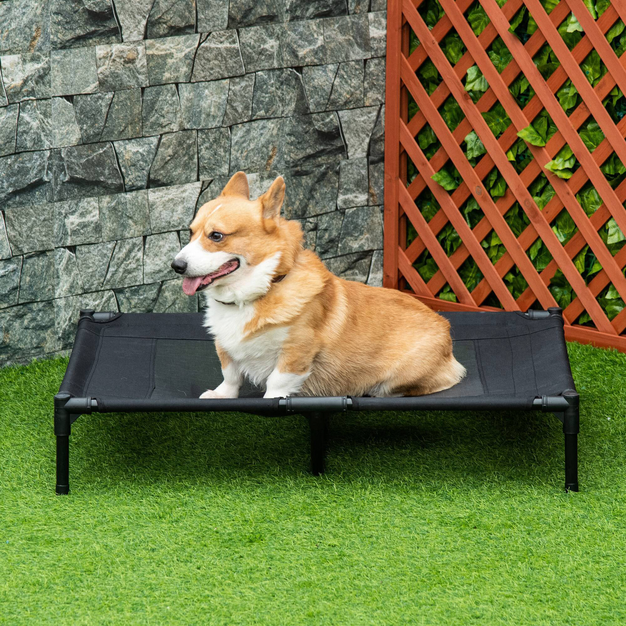 PawHut Hundeliege schwarz Metall B/H/L: ca. 76x18x92 cm