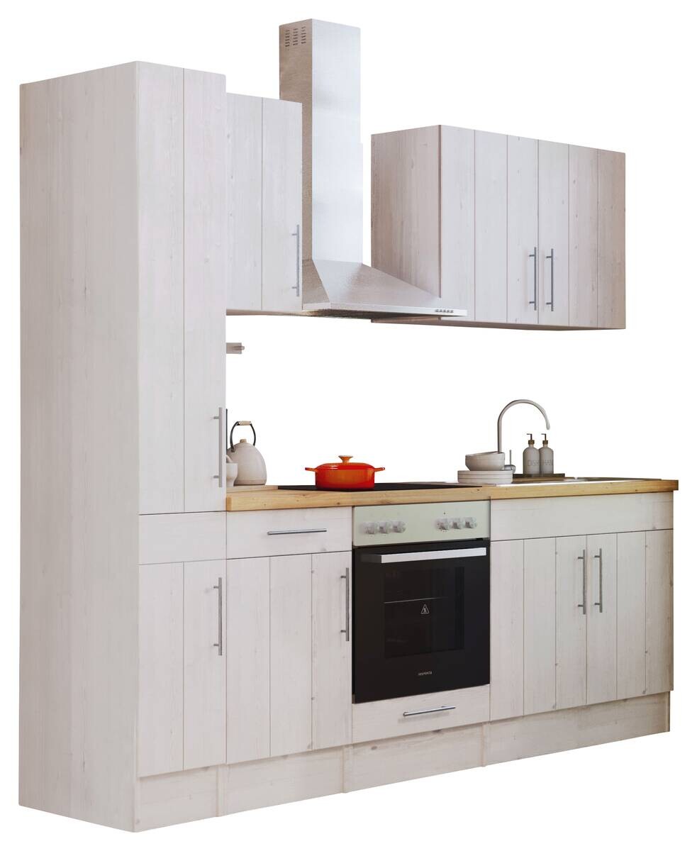 Respekta Küchenblock Premium weiß Lärche Nachbildung B/H/T: ca. 240x211x60 cm