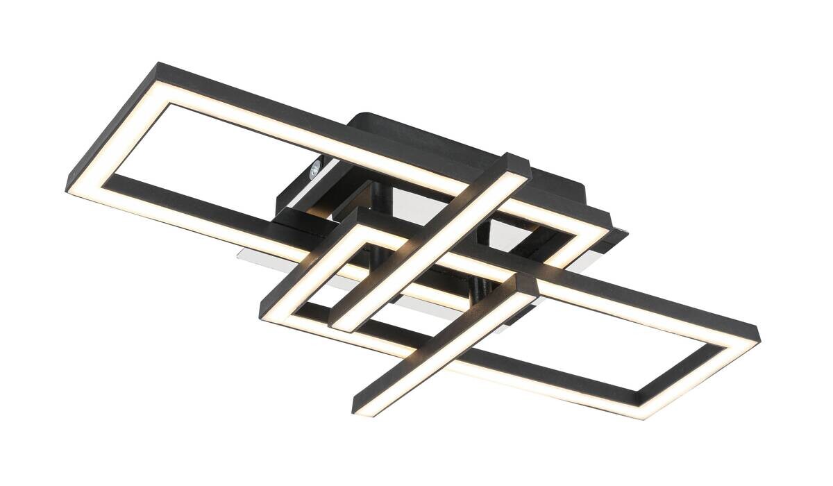 Nolo LED Deckenleuchte Harald schwarz Chrom Kunststoff Metall B/H/L: ca. 28,5x7x42 cm 1 Brennstellen