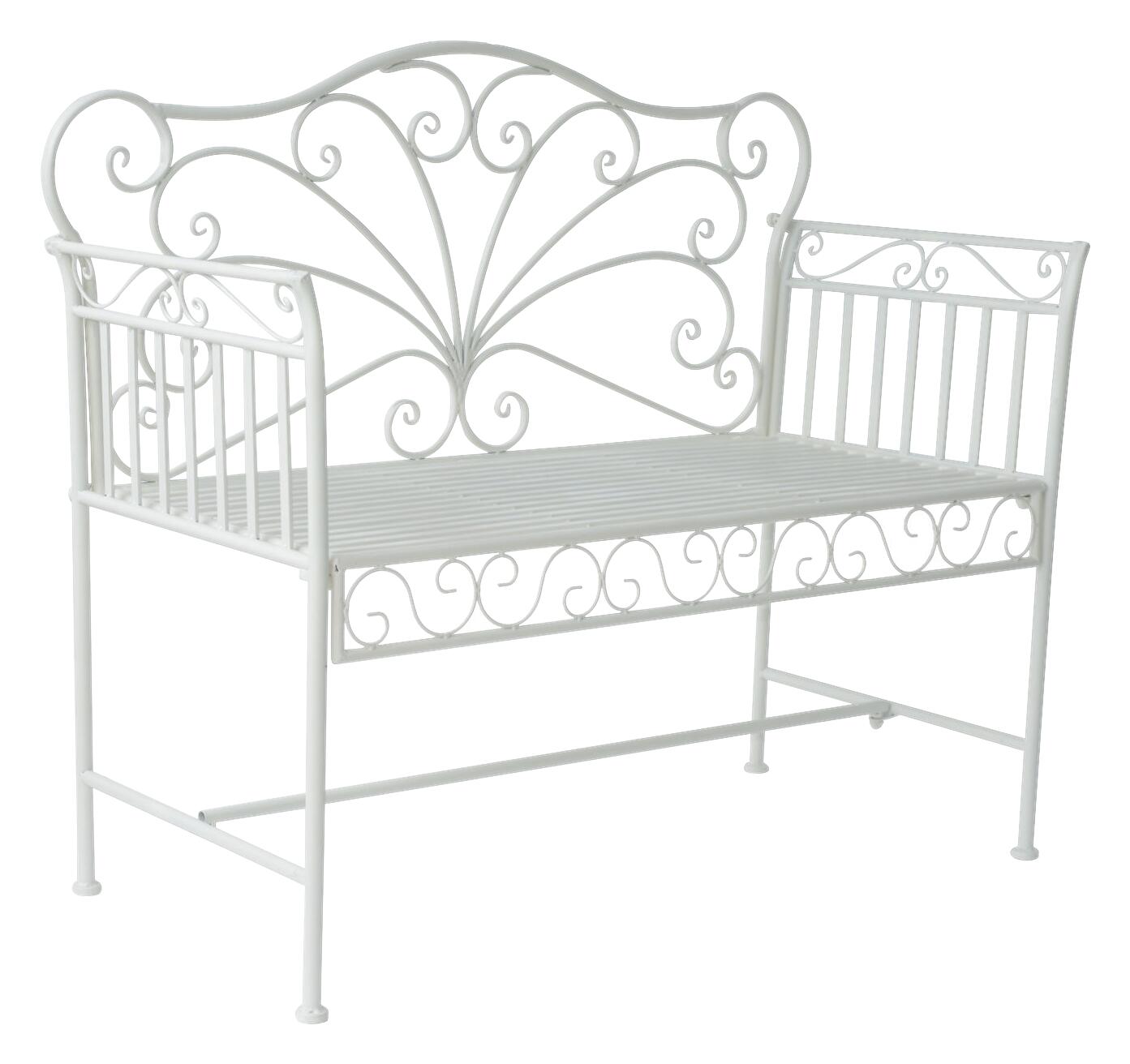 Outsunny Gartenbank weiß Metall B/H/T: ca. 114x94x50 cm