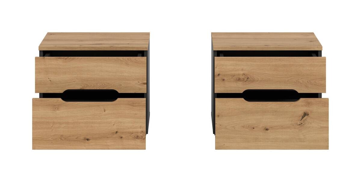 Nachtkonsolen CANU, 2er-Set basaltgrau Artisan Nachbildung B/H/T: ca. 50x42x37 cm