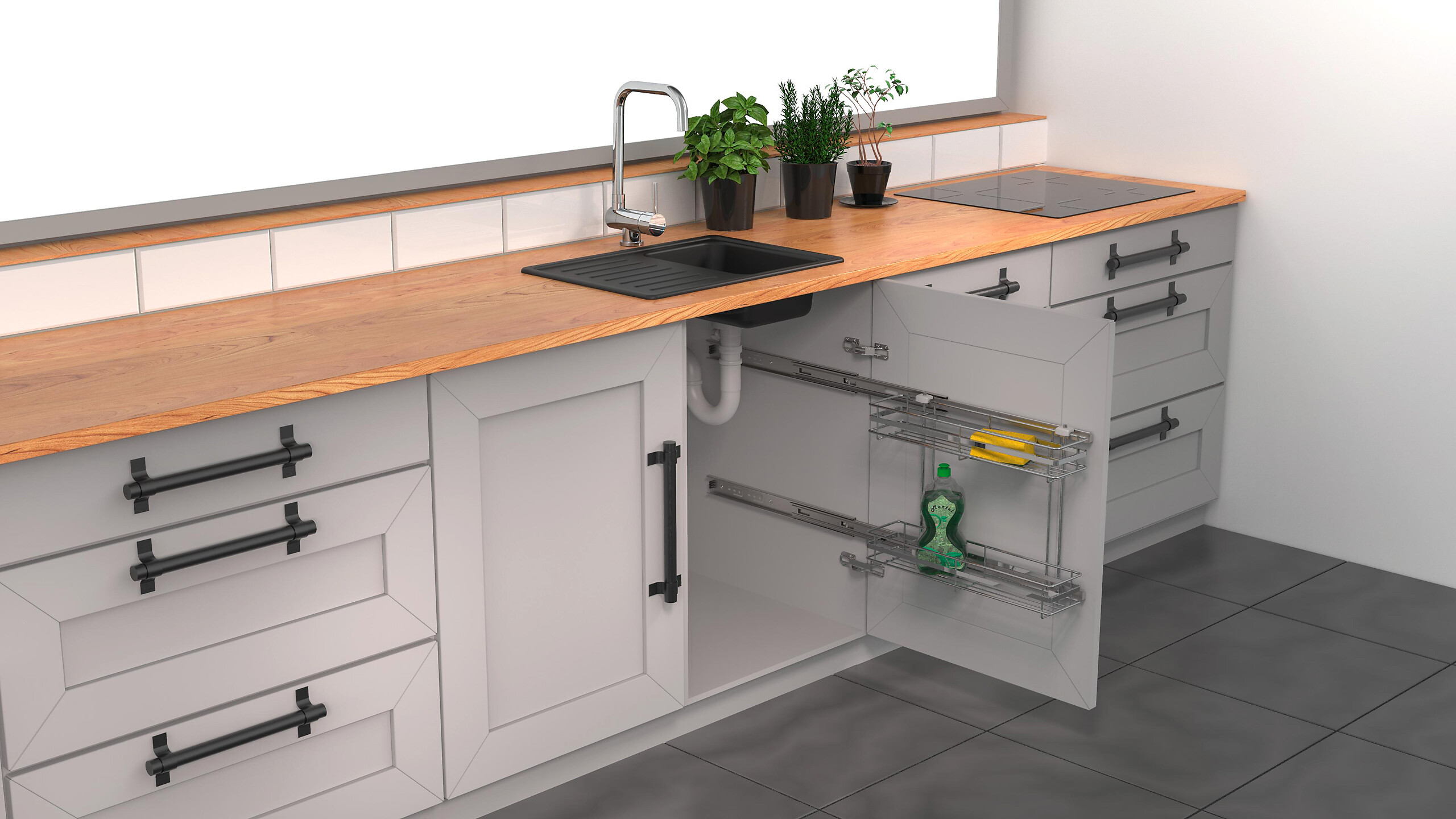 Eyckhaus Spülenauszug Chrom Chrom B/H/T: ca. 480x390x135 cm