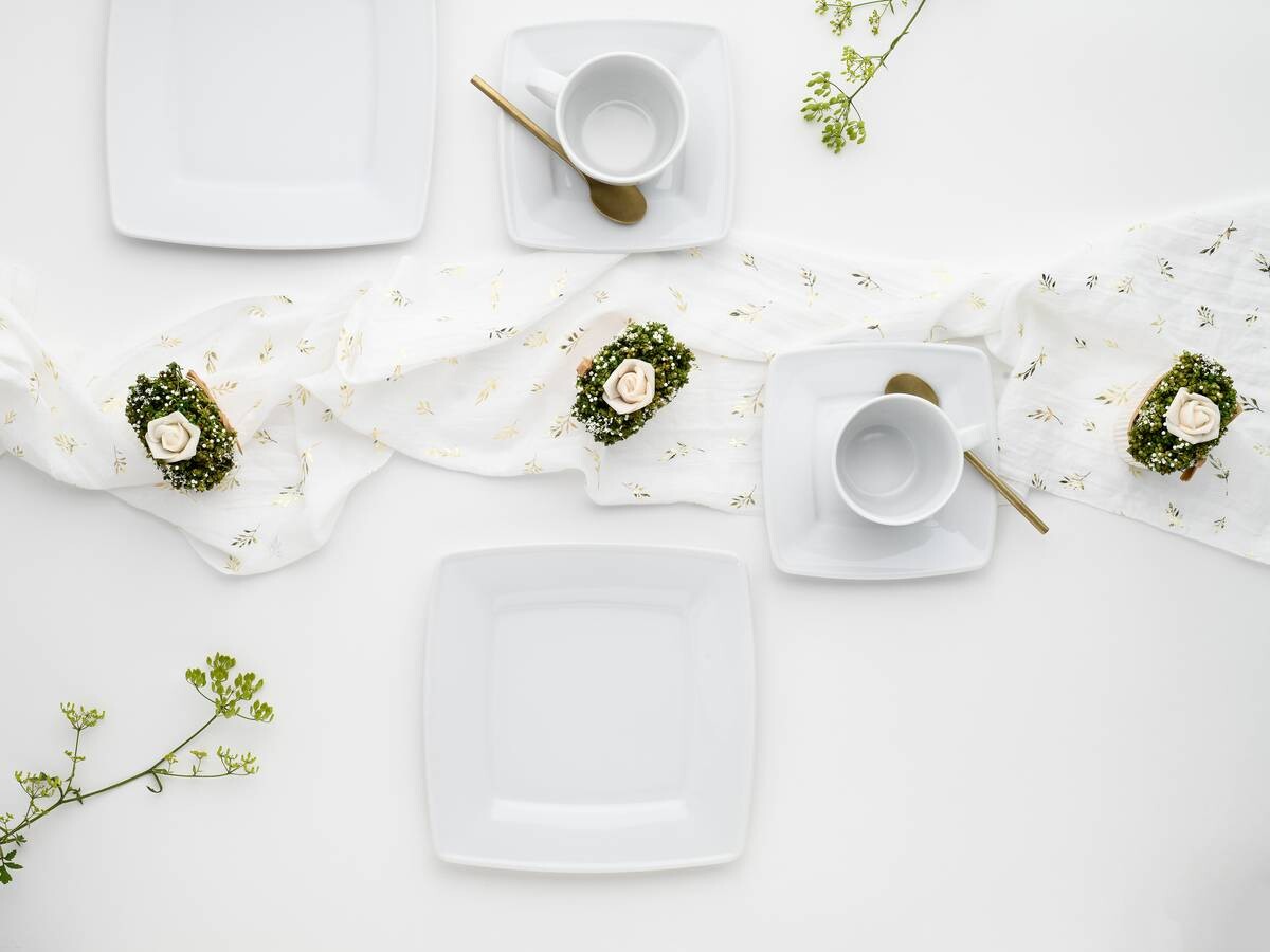 CreaTable Kaffeeservice Victoria weiß Porzellan 18 tlg.