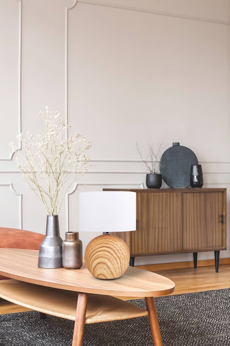 Näve Leuchten Tischleuchte 3194527 natur Keramik B/H/T: ca. 13,5x31,5x21 cm E14 1 Brennstellen