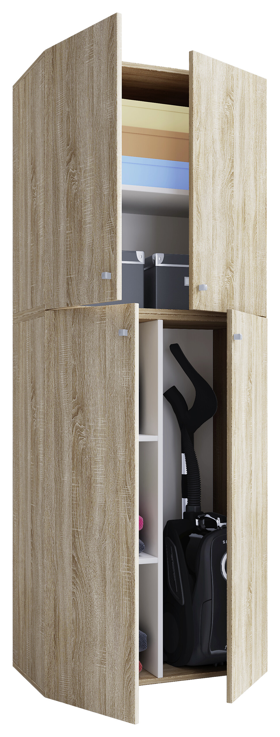 Putzschrank Lona XXL Putzschrank Eiche Sonoma Nachbildung weiß B/H/T: ca. 70x182x39 cm Putzschrank Lona XXL Putzschrank Eiche Sonoma Nachbildung weiß B/H/T: ca. 70x182x39 cm