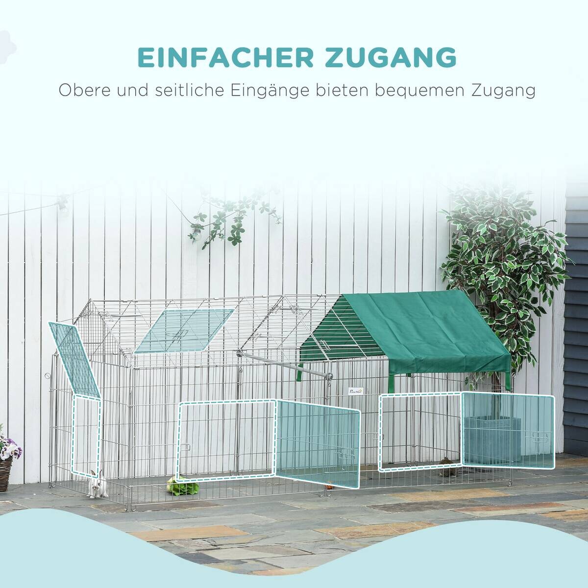 PawHut Gehege grün Polypropylen B/H/L: ca. 103x220x103 cm