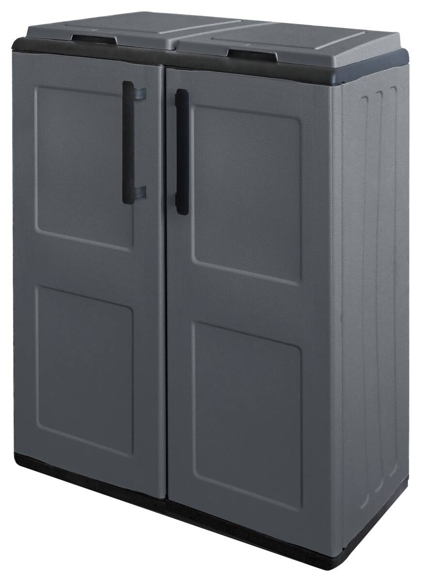 ArtPlast Mülltrennungsschrank Free grau Kunststoff B/H/T: ca. 68x84x37 cm