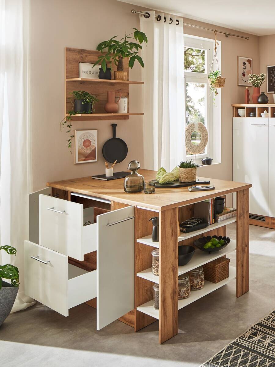 Respekta Küchenblock Hilde weiß matt B/H/T: ca. 150x90x90 cm