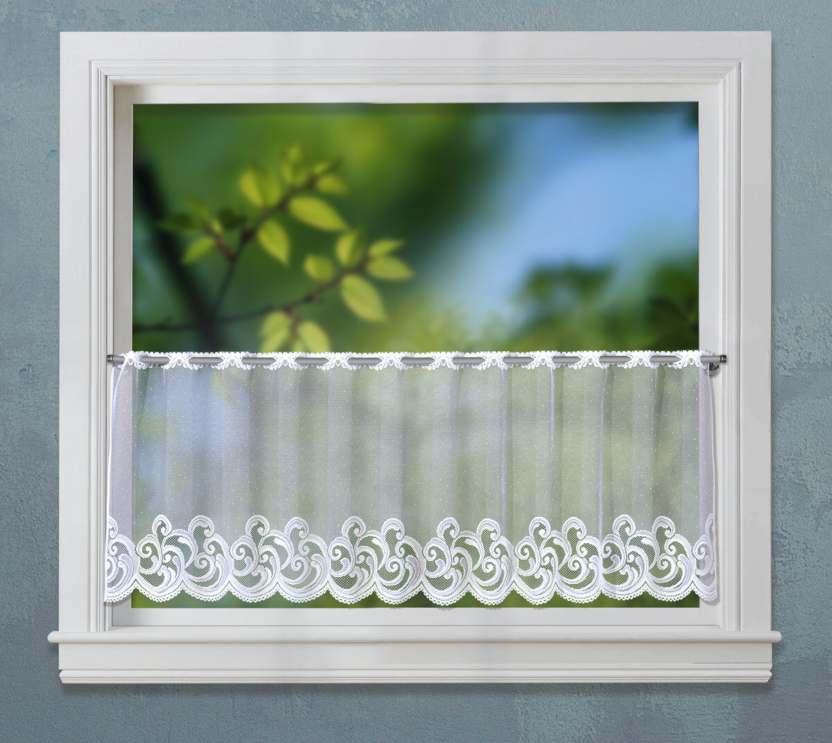 POCOline Scheibengardine Belize weiß B/L: ca. 140x45 cm