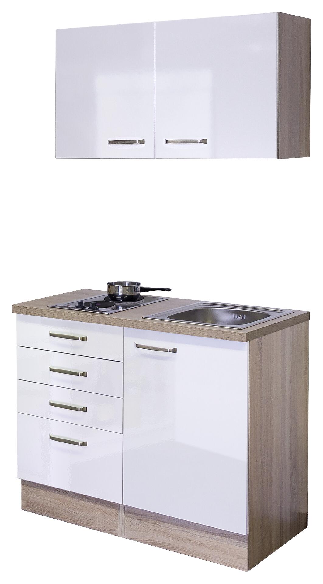 Küchenblock Valero weiß Hochglanz B/H/T: ca. 100x200x60 cm Küchenblock Valero weiß Hochglanz B/H/T: ca. 100x200x60 cm