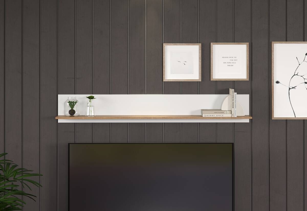 Wandboard Vitoria weiß Eiche Evoke Coast Nachbildung B/H/T: ca. 170x25x18 cm