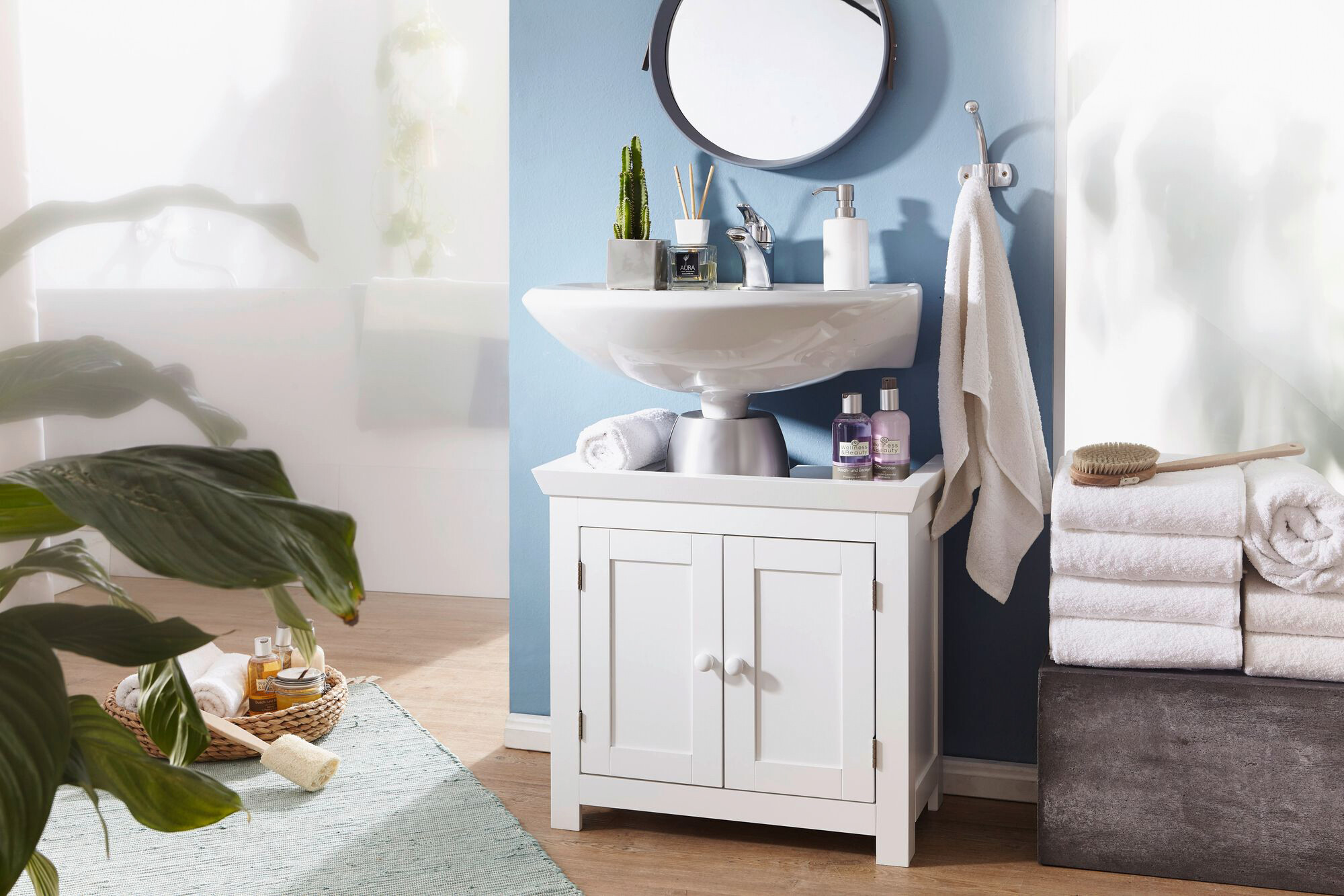 Waschbeckenunterschrank weiß B/H/T: ca. 30x56x57 cm