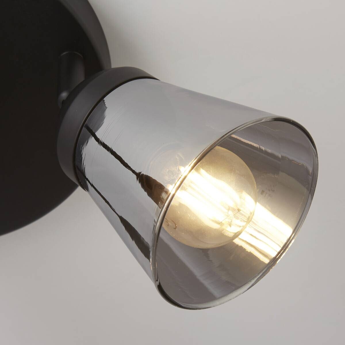 Searchlight Strahler Mega schwarz Stahl Glas B/H/T/L/D: ca. 42x11x18x42x42 cm E14 3 Brennstellen
