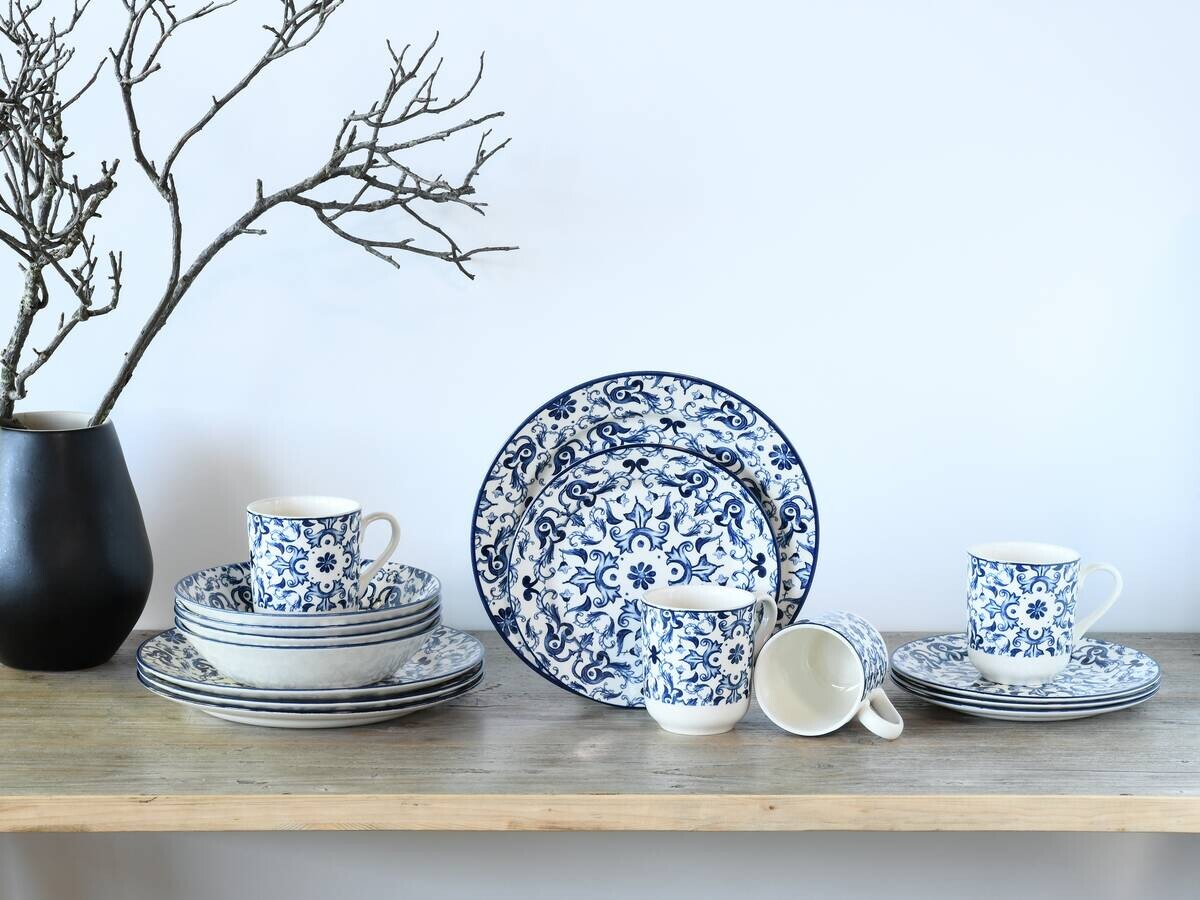 CreaTable Kombiservice Fresco blau Steingut 16 tlg.