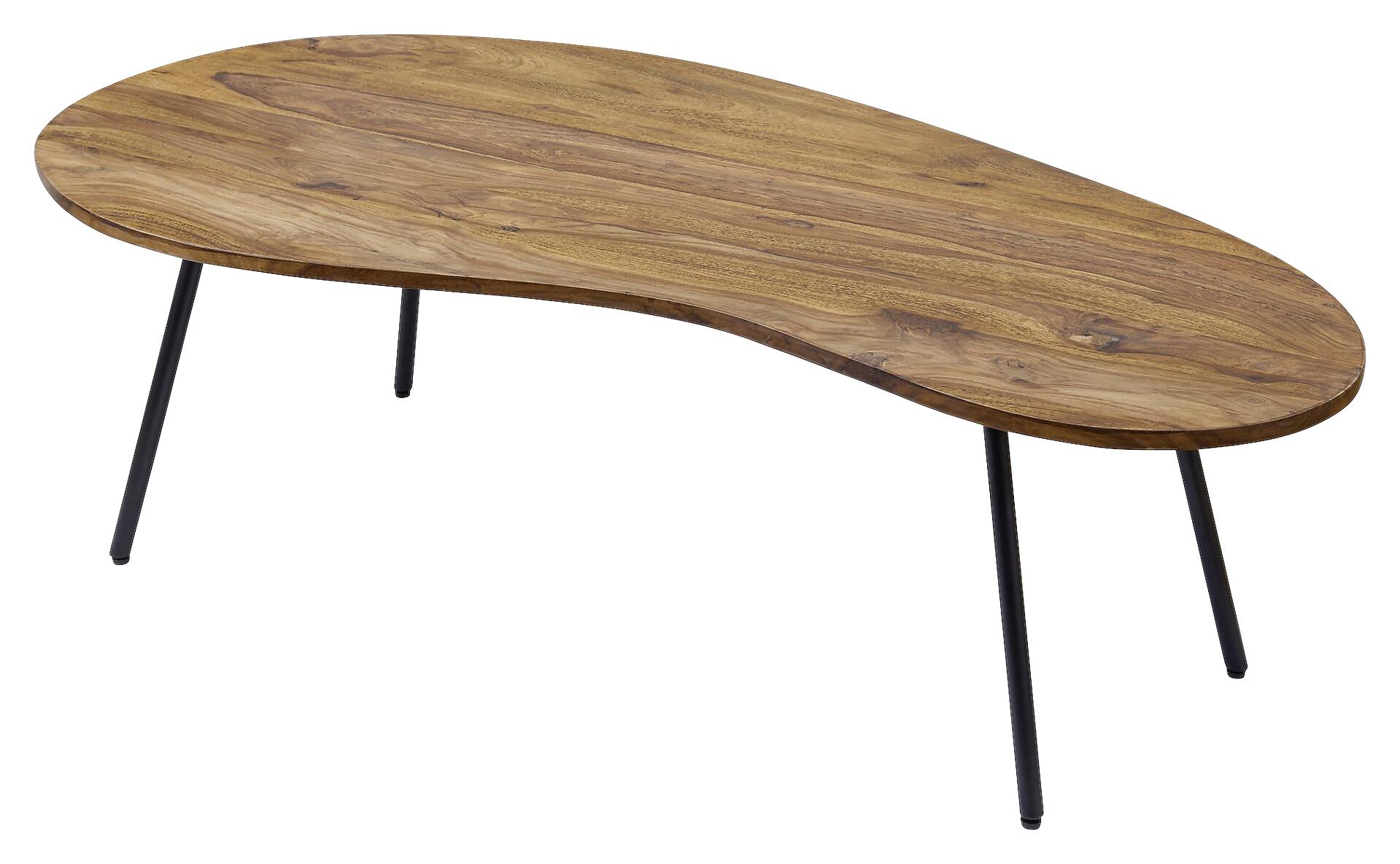 Wohnling Couchtisch natur schwarz Akazie Metall B/H/T: ca. 122x36x63 cm