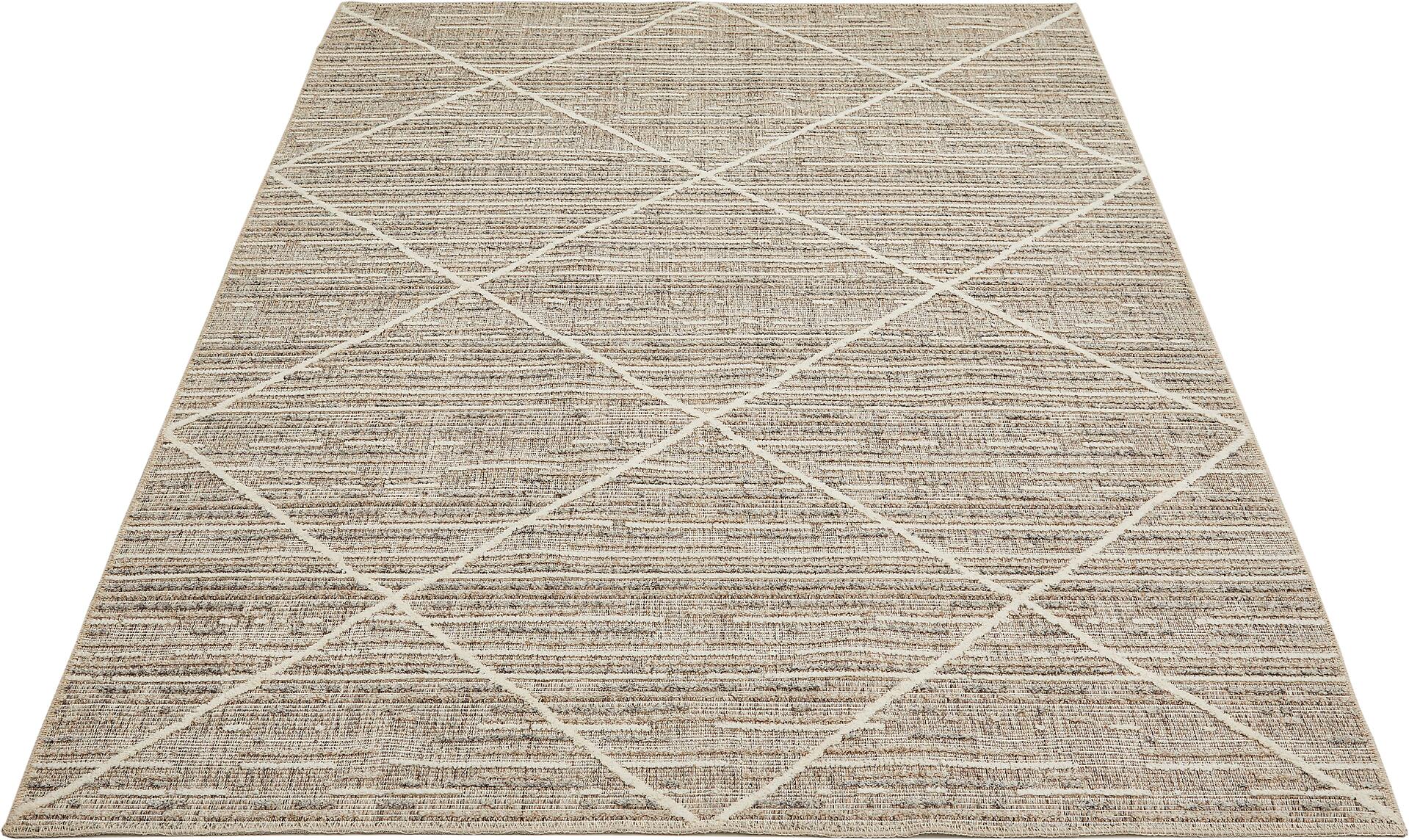 Webteppich Crosby graubraun B/L: ca. 120x170 cm