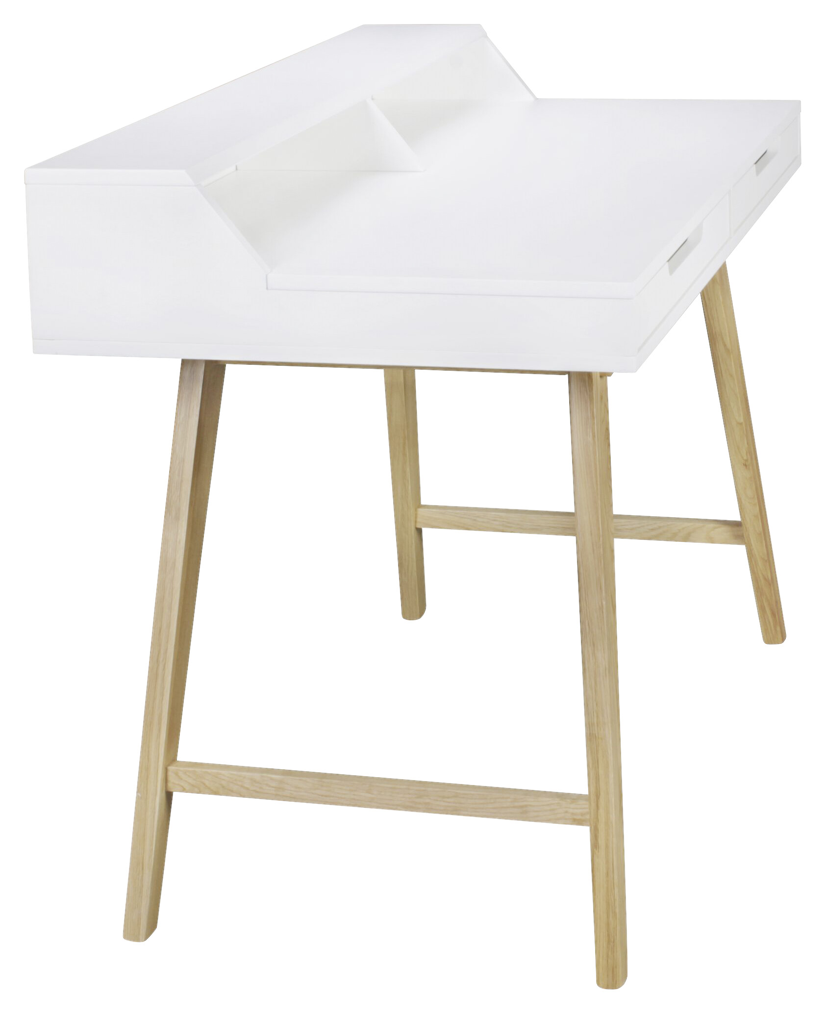 Schreibtisch weiß lackiert natur B/H/T: ca. 110x85x60 cm