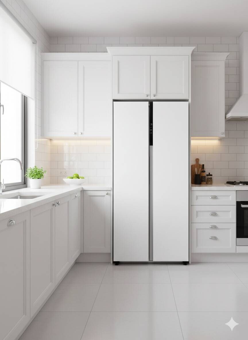 POCOline Side-by-Side SBS179-460EWDNF weiß B/H/T: ca. 83,5x177,5x63,5 cm