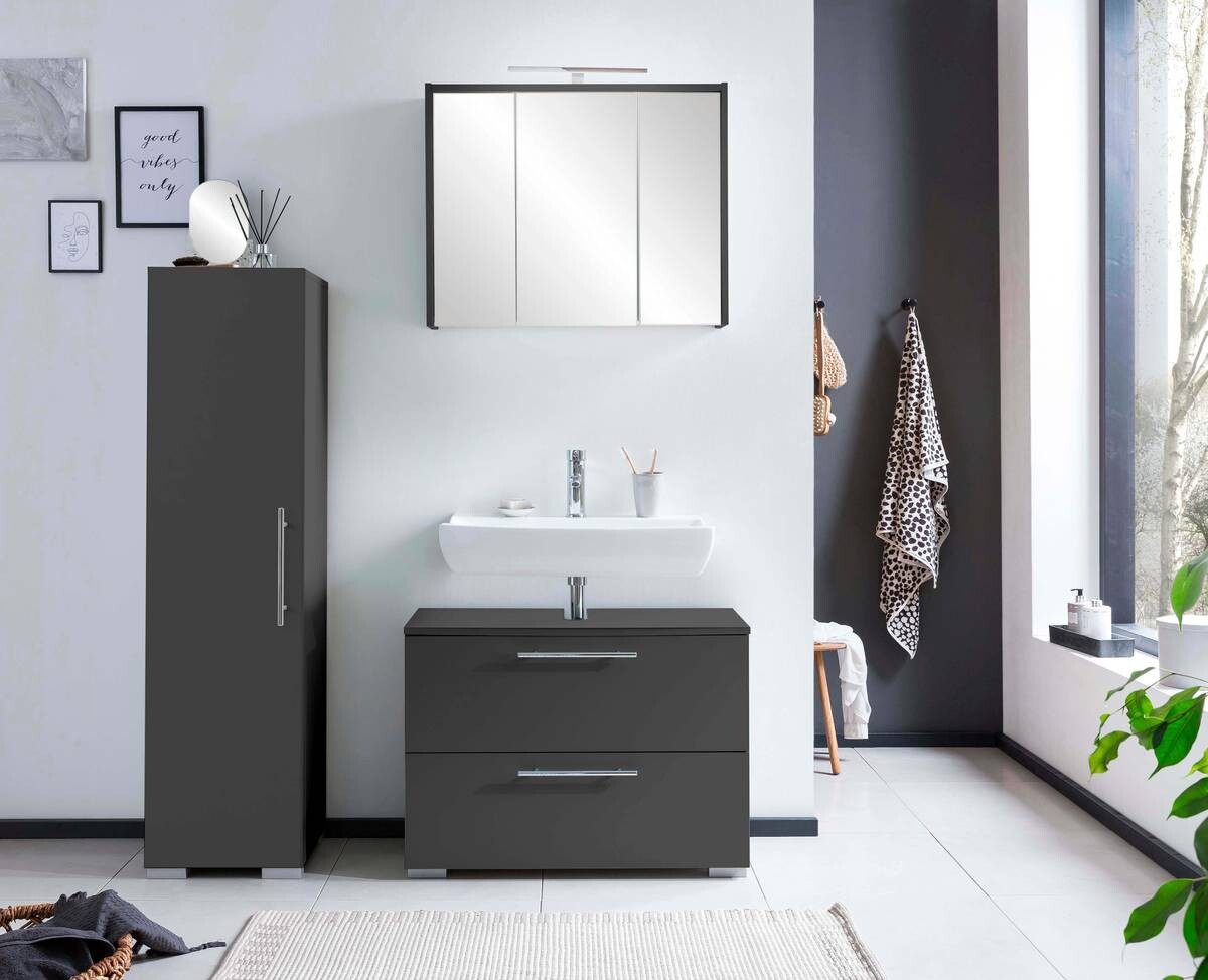 Spiegelschrank Flag anthrazit B/H/T: ca. 74,5x64x16 cm