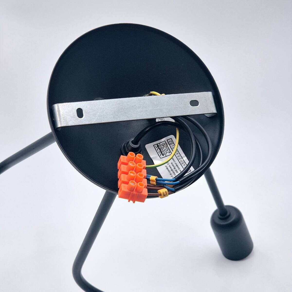 Lamkur Kronleuchter schwarz Stahl B/H/L: ca. 39x54x54 cm E27 3 Brennstellen