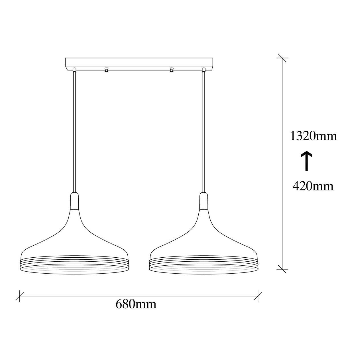 Opviq Pendelleuchte Saglam-3777 gold schwarz B/H/T/L: ca. 68x132x36x68 cm E27 2 Brennstellen
