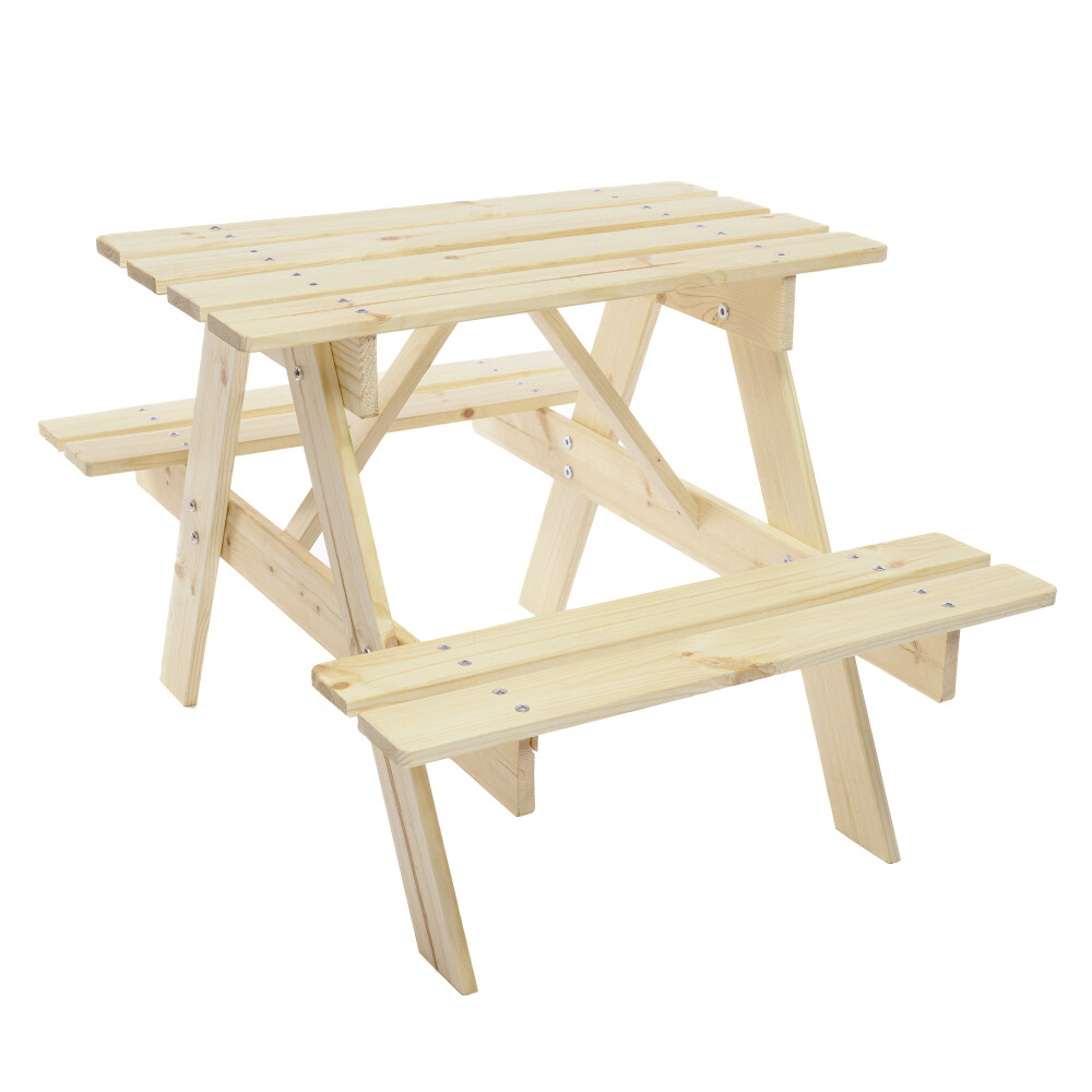 Timbela Kindersitzgarnitur M012 natur Holz B/H/L: ca. 60x50x81 cm