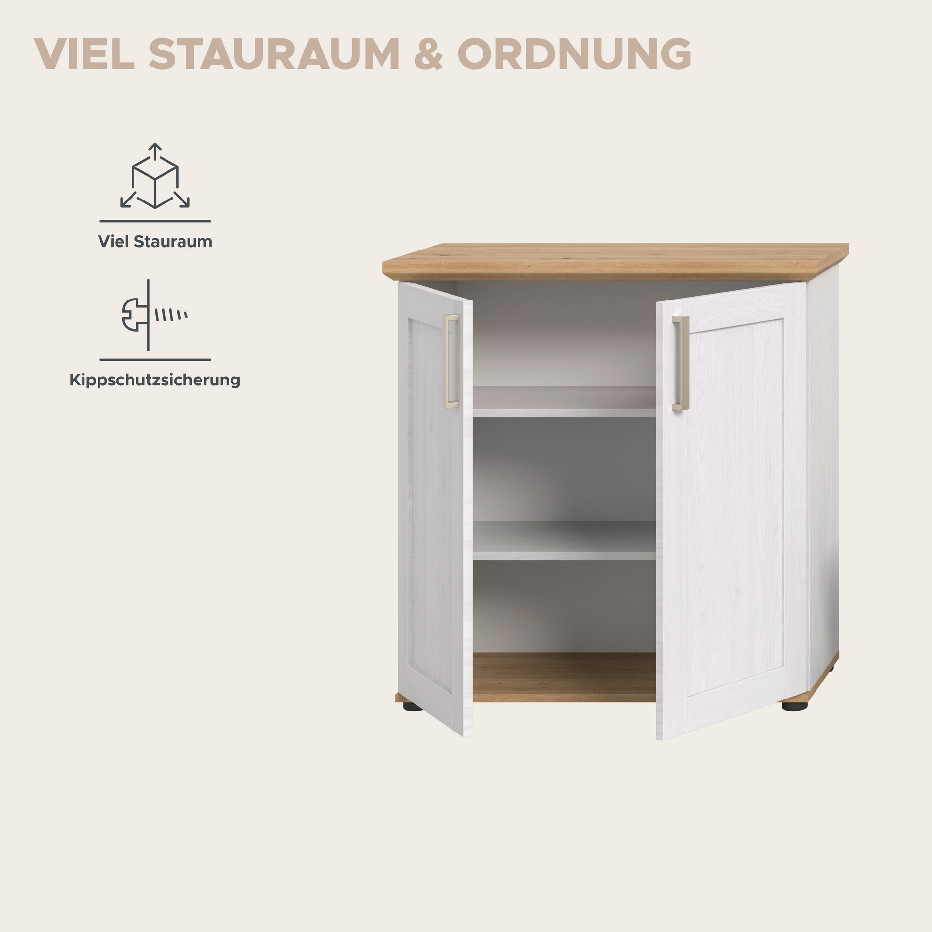 Kommode Verona Sibiu Lärche Nachbildung Eiche Artisan Nachbildung B/H/T: ca. 95x92x39 cm