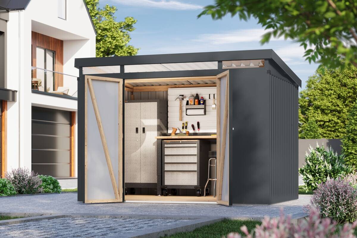 Karibu Gartenhaus Indra 3 anthrazit B/H/T: ca. 289x213x206 cm