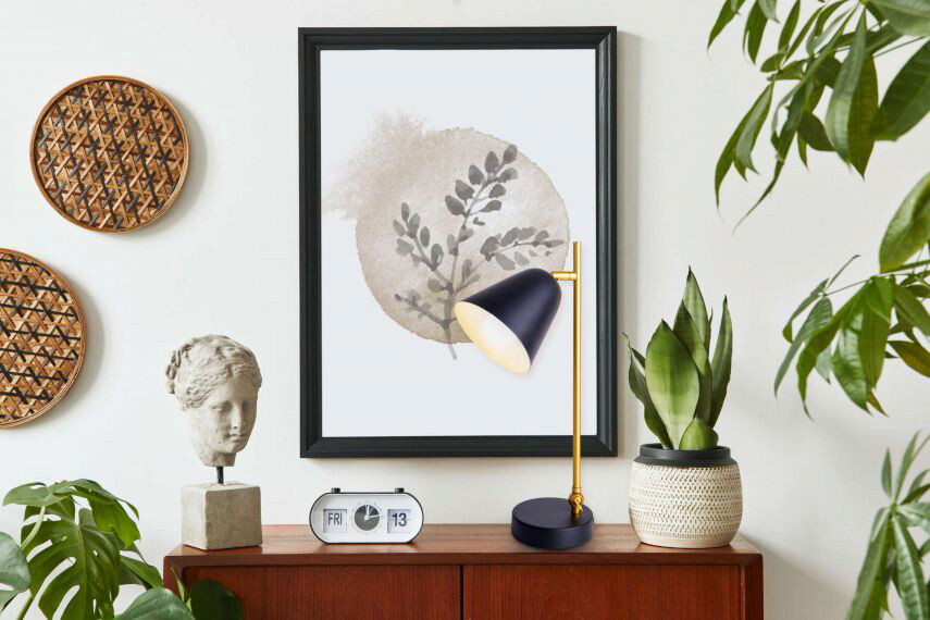 Näve Leuchten Tischleuchte NV3188822 mattschwarz Metall H/D: ca. 43x12 cm E14 1 Brennstellen