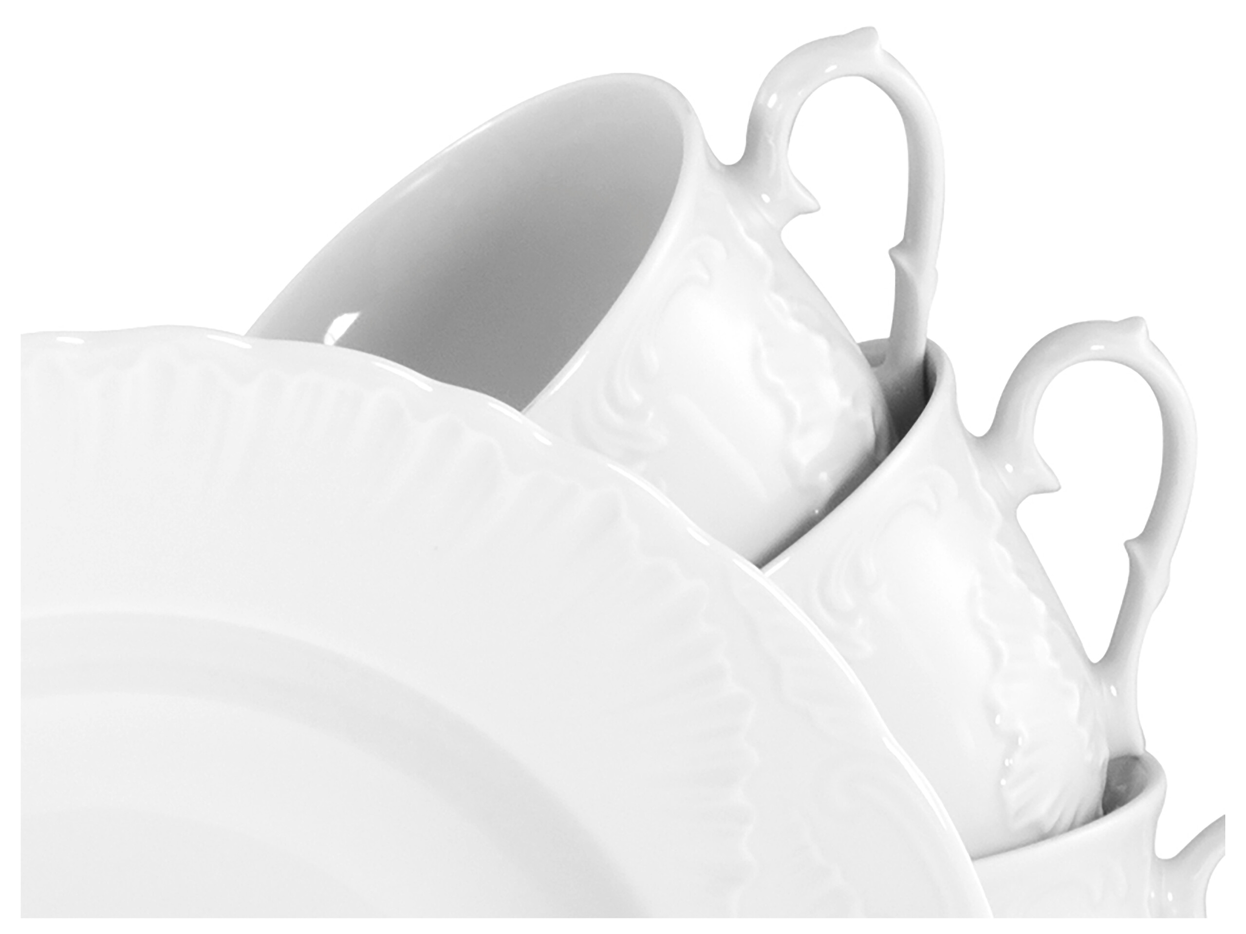 CreaTable Kombiservice Rokoko weiß Porzellan 30 tlg.