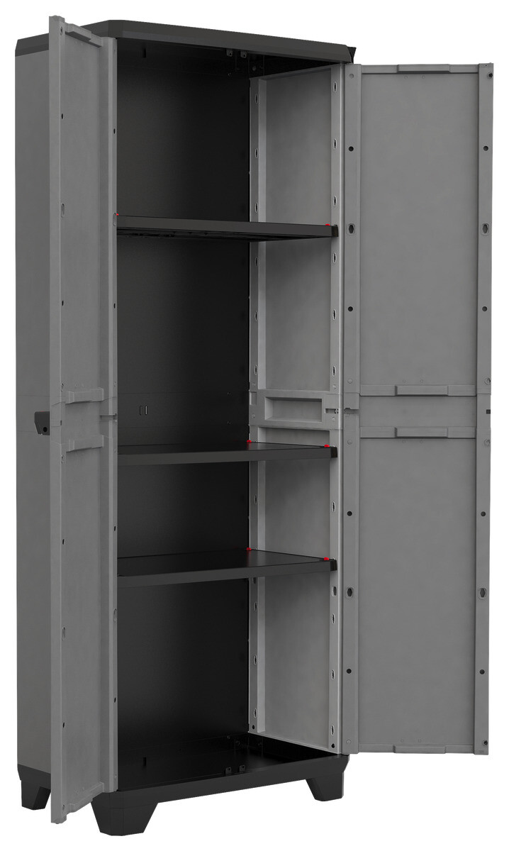 Keter Kunststoffschrank Stilo grau Kunststoff B/H/T: ca. 68x173x39 cm