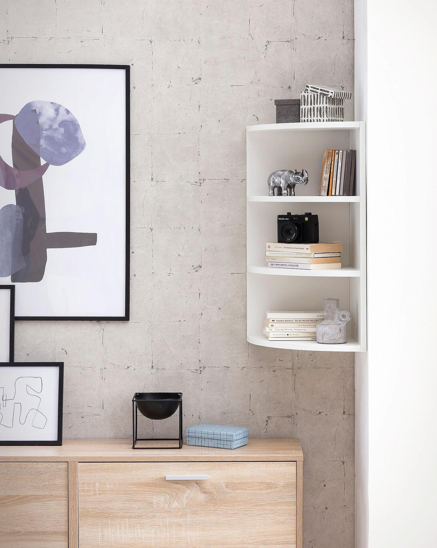 Eckregal weiß B/H/T: ca. 30x60x30 cm