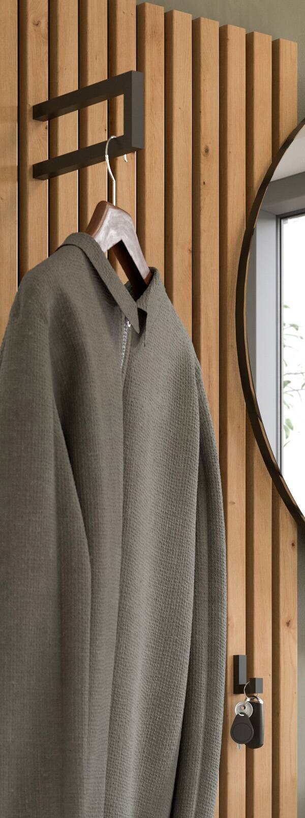 Garderobe Delton Basalt Eiche Artisan Nachbildung B/H/T: ca. 96x192x37 cm