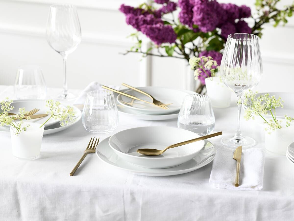 CreaTable Tafelservice Luna weiß Porzellan 18 tlg.