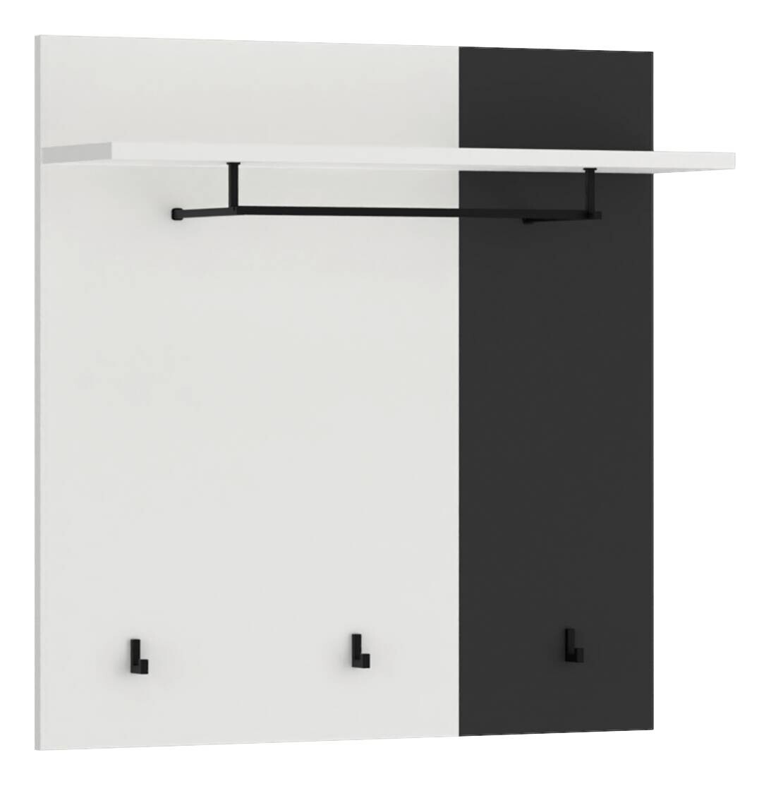 Garderobenpaneel Luce Alpinweiß anthrazit B/H/T: ca. 90x96x30 cm Garderobenpaneel Luce Alpinweiß anthrazit B/H/T: ca. 90x96x30 cm