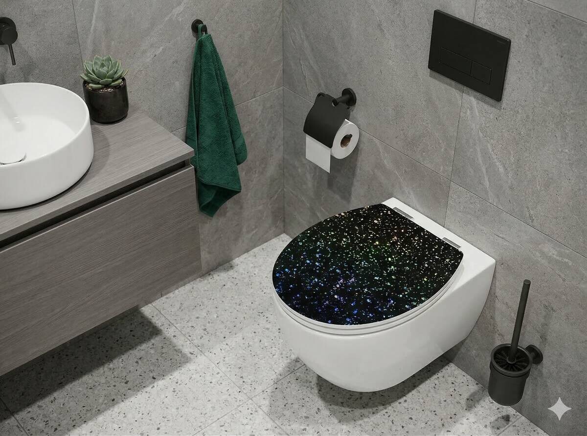 POCOline WC-Sitz Shiny schwarz schwarz MDF