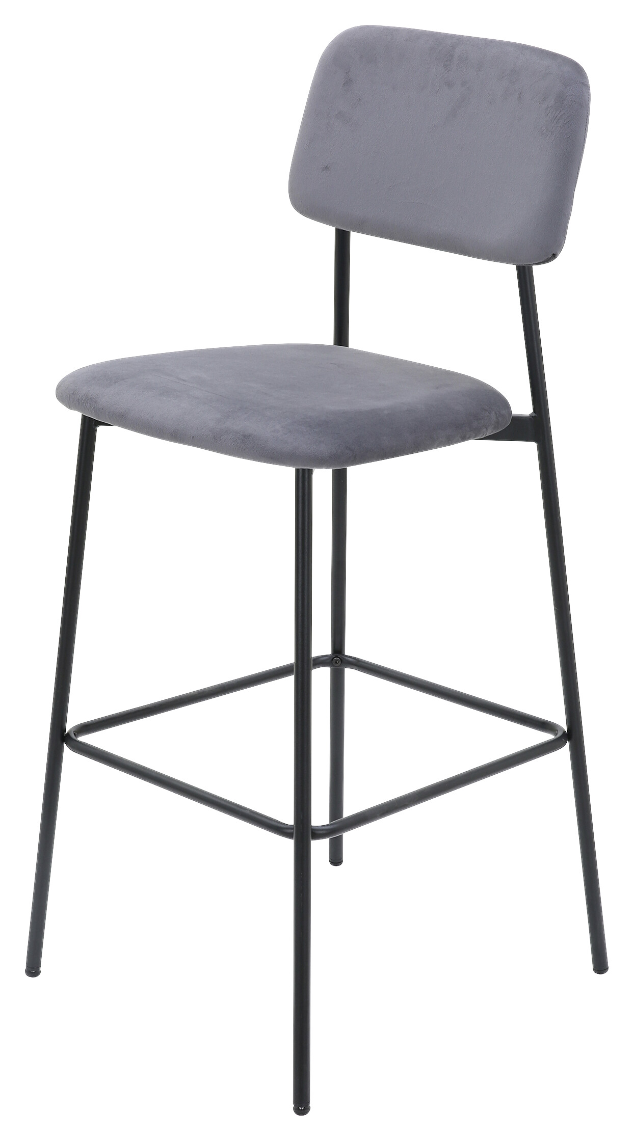 Barhocker MIKA grau Samt B/H/T: ca. 48,5x111x50 cm