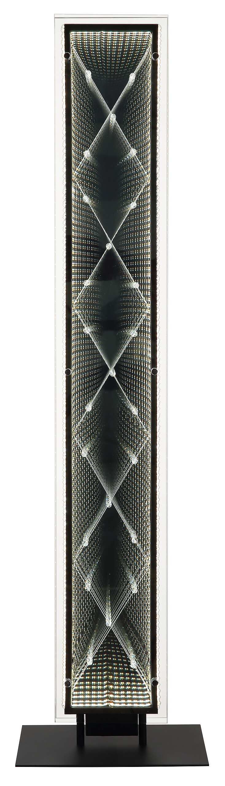 GLOBO Stehleuchte schwarz klar Kunststoff Aluminium Glas B/H/L: ca. 20x117x30 cm 1 Brennstellen