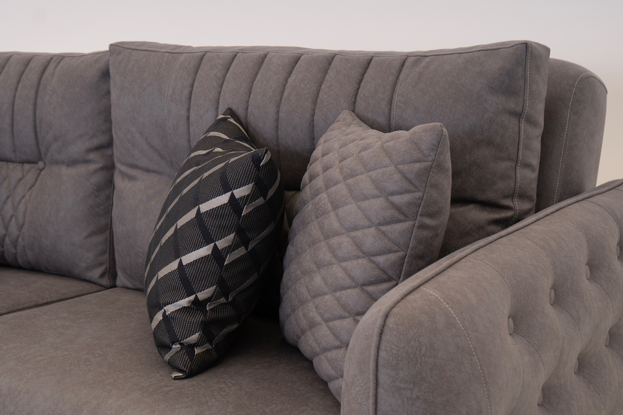 Sofa 3-2-1 Mislina blaugrau Microfaser