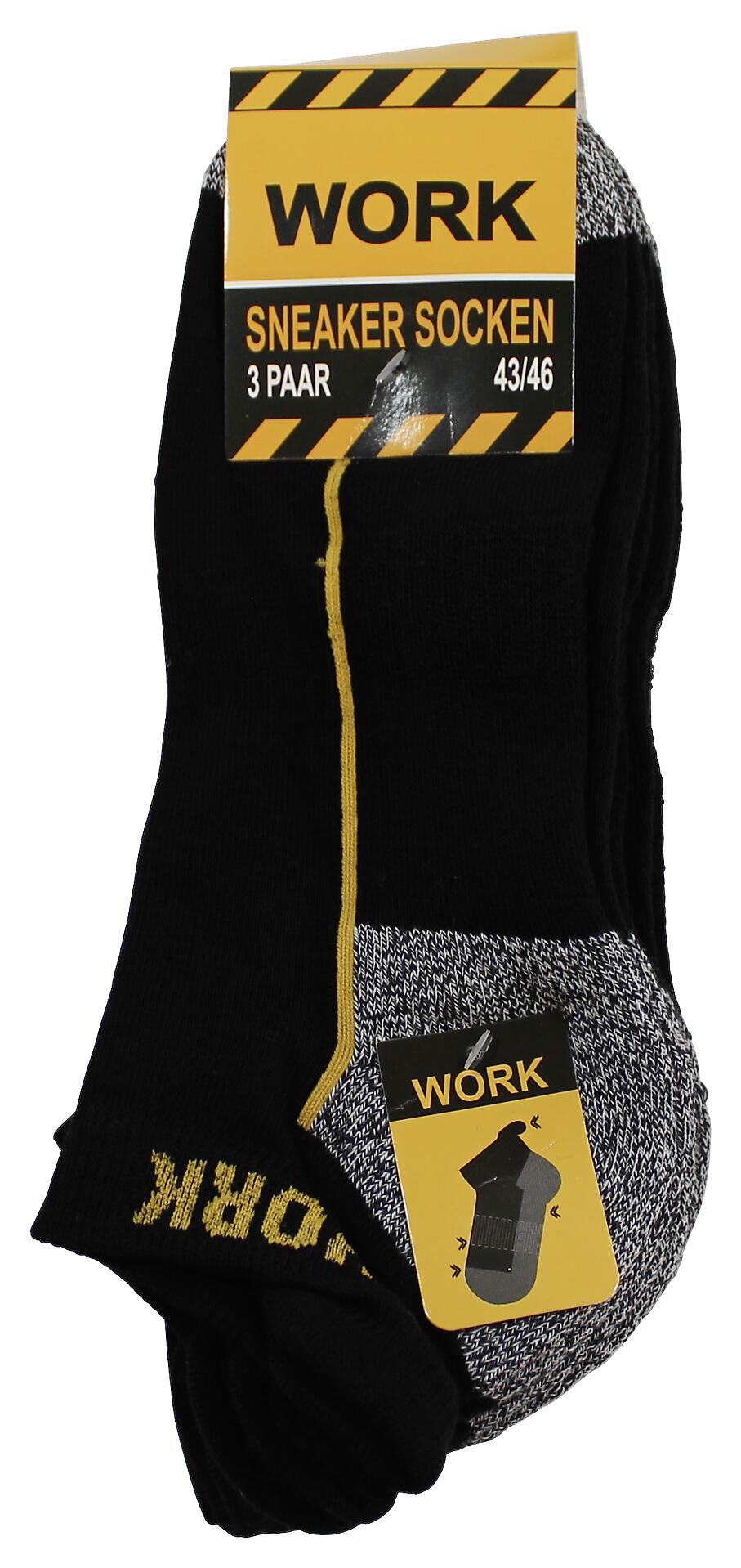 Herren-Socken schwarz 3 Packstücke Größe 43-46