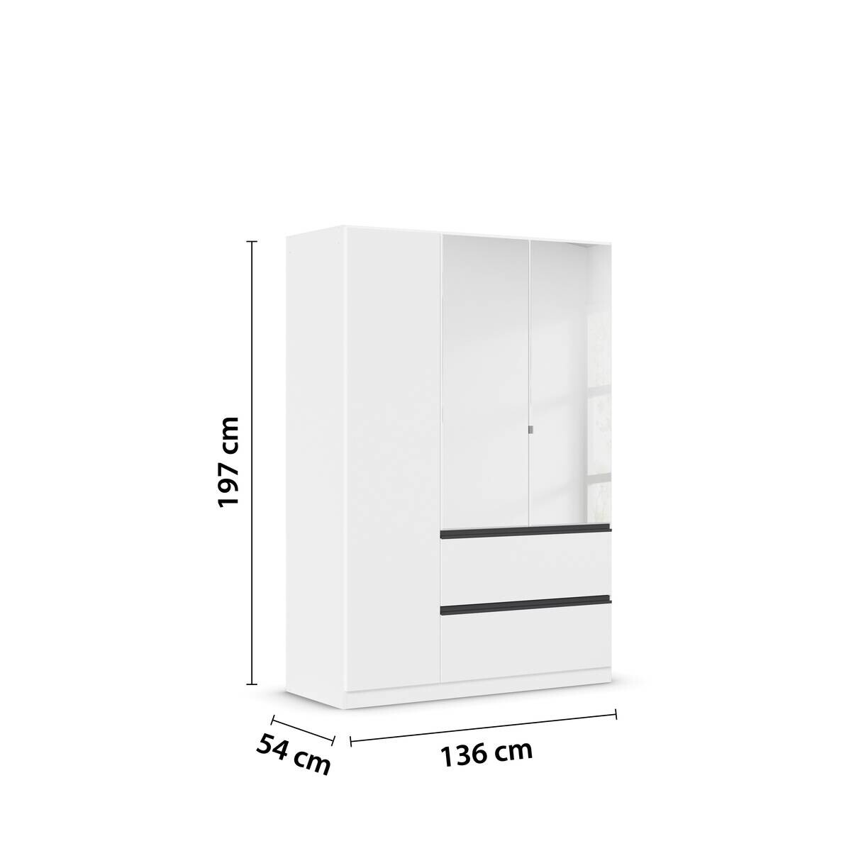 Kleiderschrank Costa Alpinweiß B/H/T: ca. 136x197x54 cm