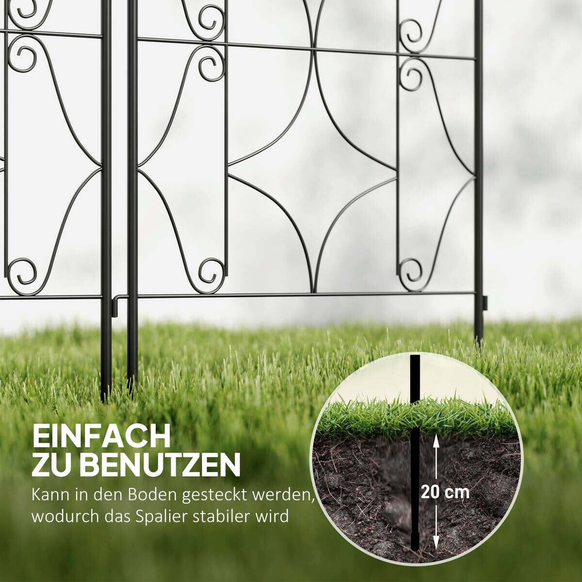 Outsunny Rankgitter schwarz B/H/L: ca. 1,3x150x50 cm