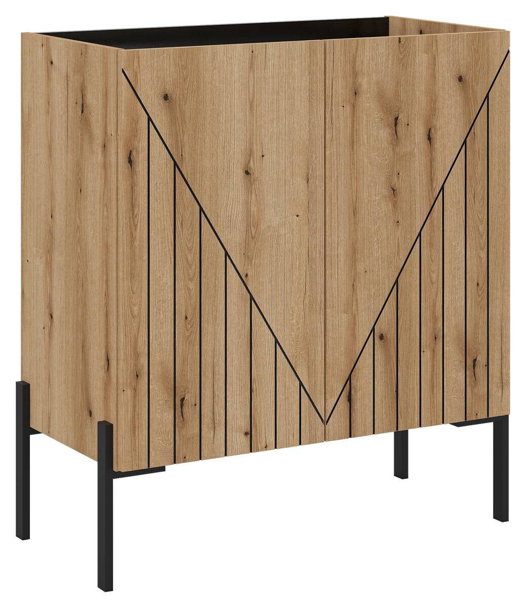 Kommode Neo Evoke Oak Nachbildung schwarz B/H/T: ca. 80x91x40 cm