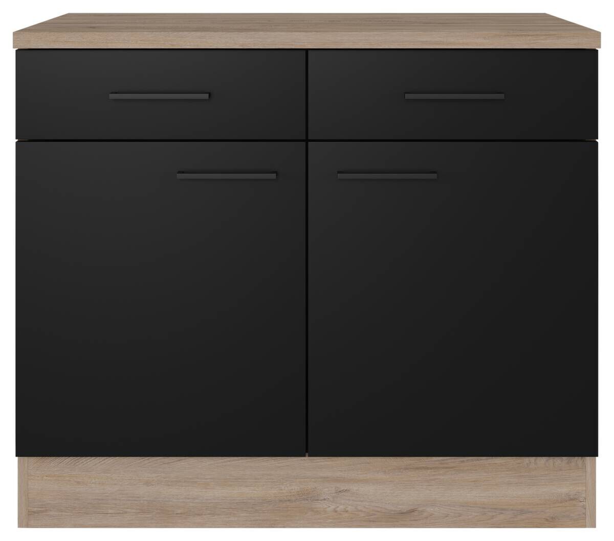 Unterschrank Capri schwarz matt B/H/T: ca. 100x85x60 cm