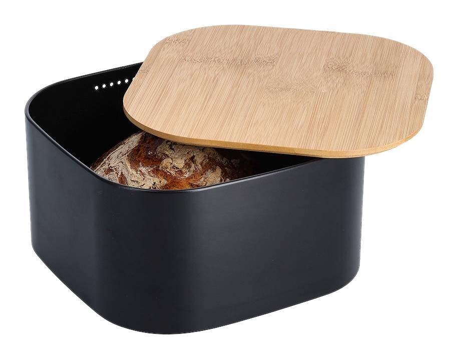 Zeller Brotkasten schwarz Stahl B/H/L: ca. 27x15x27 cm