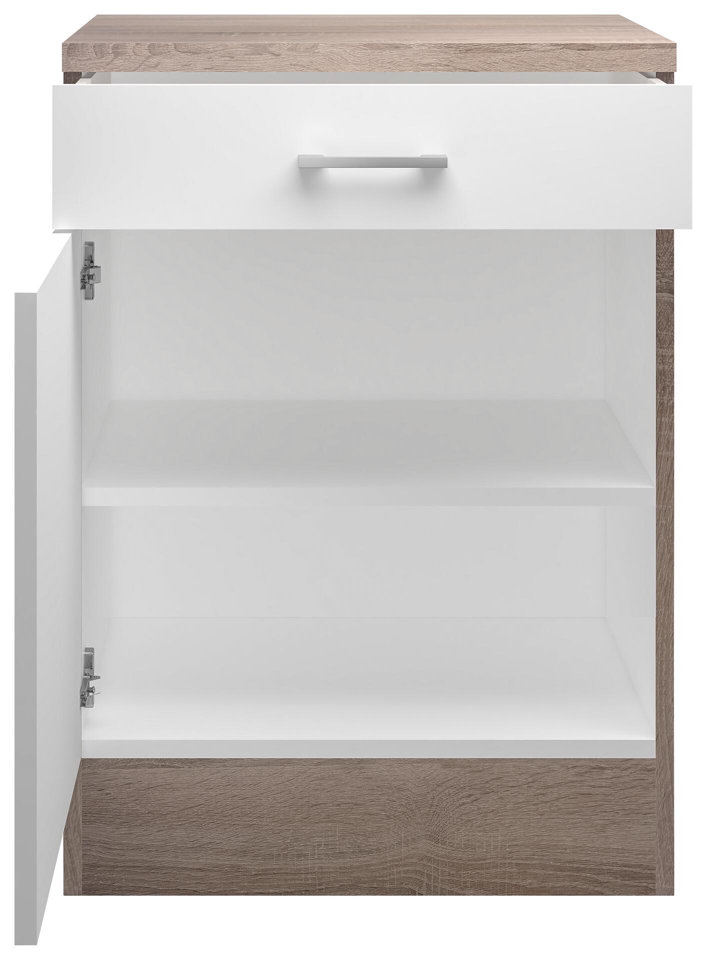 Unterschrank Samoa weiß Eiche Nachbildung B/H/T: ca. 60x85x60 cm