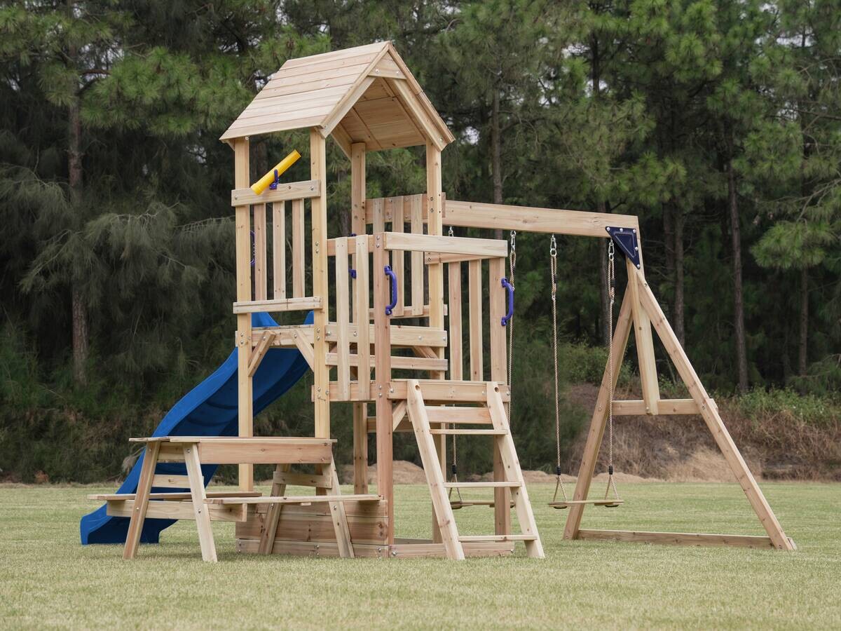 AXI Spielturm Mette blau B/H/L: ca. 366x267x383 cm