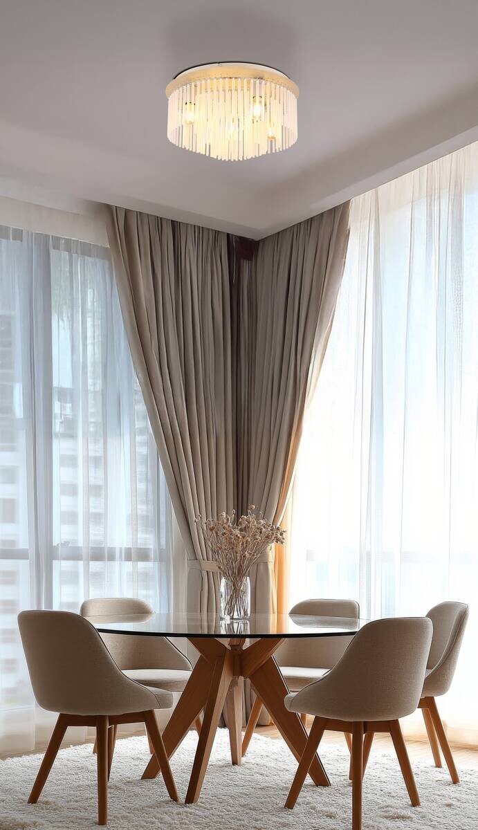 GLOBO Deckenleuchte Chrom sand Glas Metall H/D: ca. 25x50 cm E27 5 Brennstellen