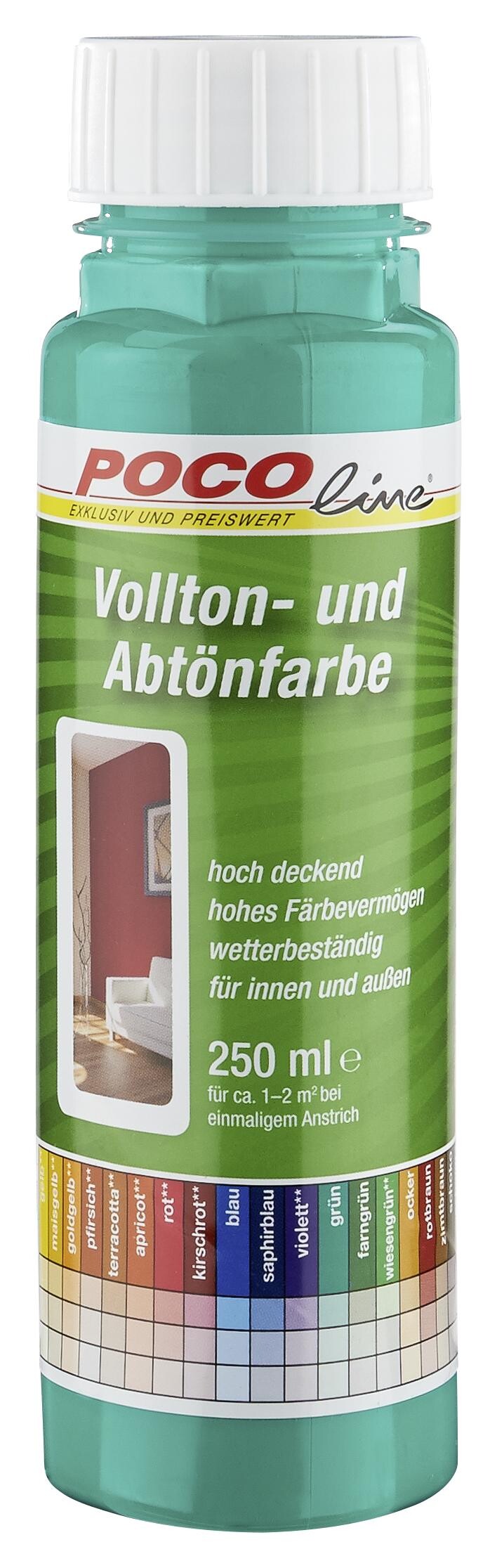 POCOline Vollton- und Abtönfarbe grün ca. 0,25 l